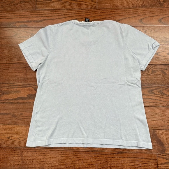 Karl Lagerfeld Blue T-Shirt With Detail Along Neckline - Picture 6 of 9